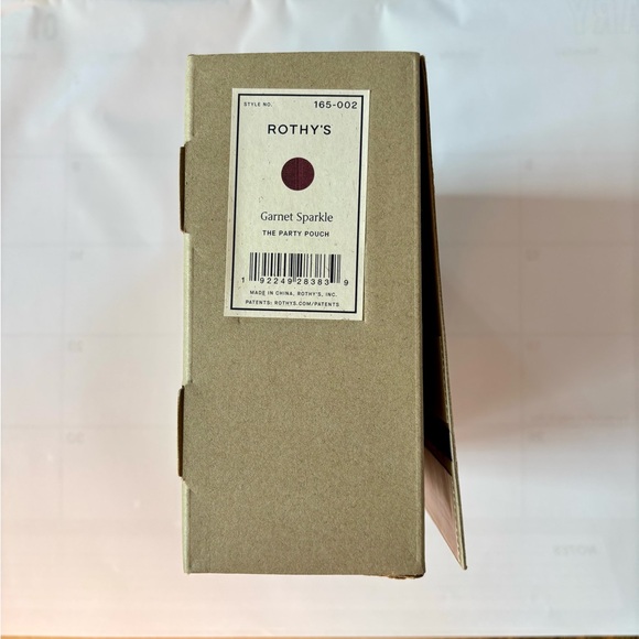 NWT Rothy's The Party Pouch in Garnet Sparkle - Picture 8 of 14